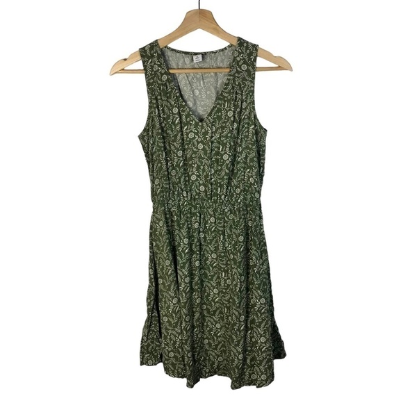 Old Navy Petite Green & White Floral Print Mini Dress XSP - Picture 1 of 3